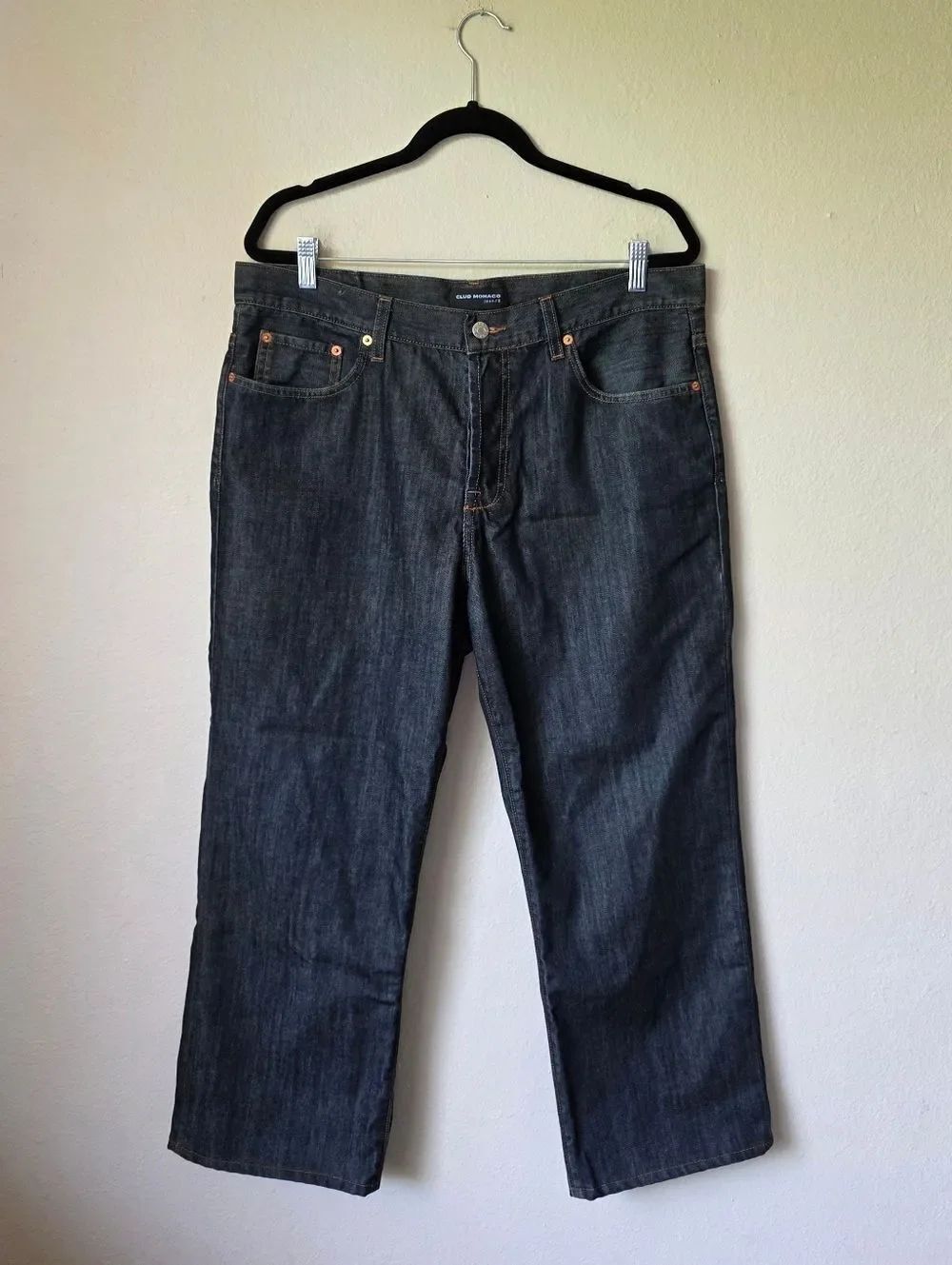 Club Monaco Men’s Straight Jeans — Dark Indigo Cropped Size 36
